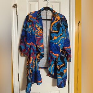 SHEIN Multicolor Abstract Cardigan